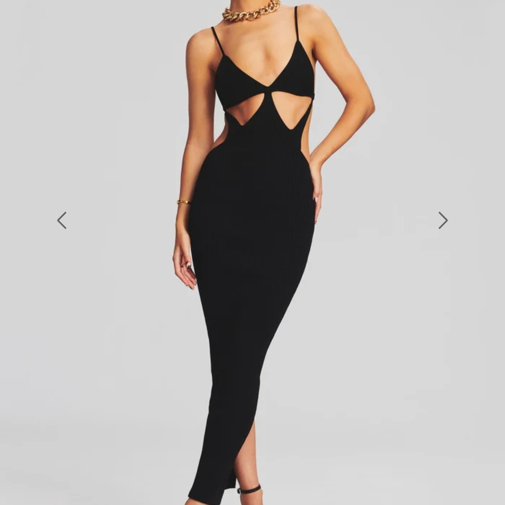 Retrofete Elegant SEXY Black Cut-Out Dress